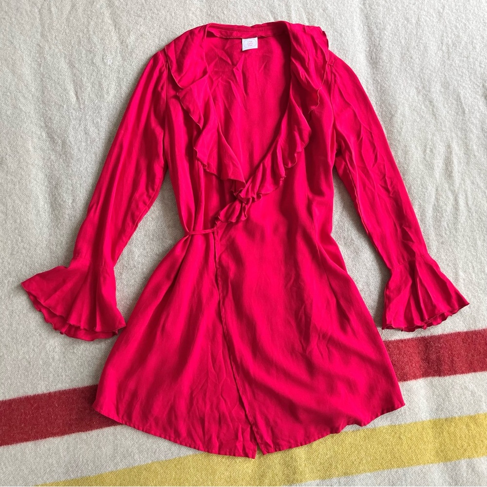 Lisa says gah Colette Ruffle Wrap Dress in Red - Picture 4 of 8